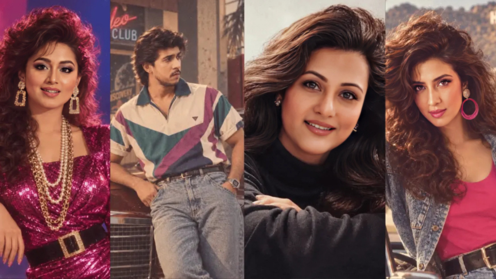 আশির দশকের আসল ফ্যাশন বনাম এআইয়ের ছবি