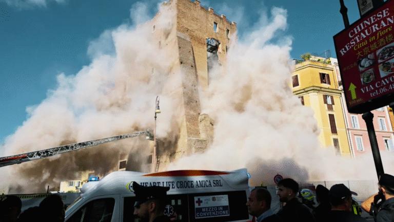 Tragedy in Rome: Worker Dies After Rescue From Collapse of Medieval Torre dei Conti