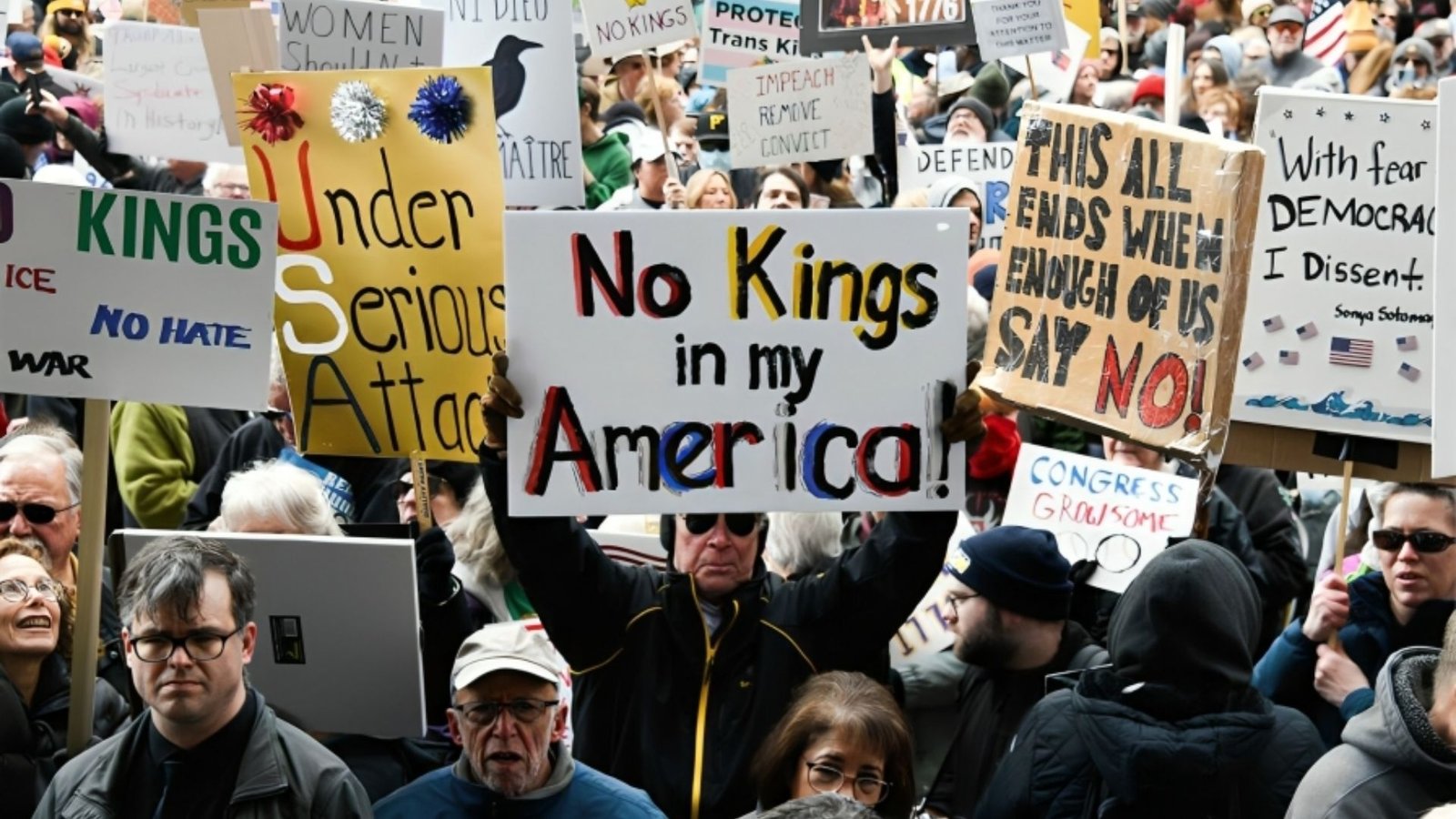 Thousands Rally Nationwide in ‘No Kings’ Protests Against Trump ...