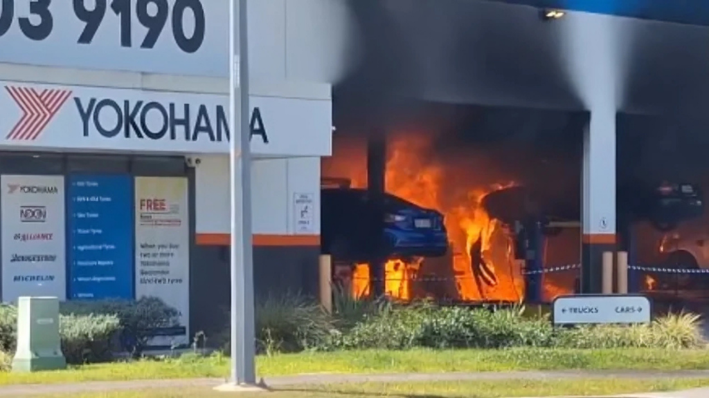 Fire Destroys Cars and Damages Building at Logan Tyre Shop; One Person Injured