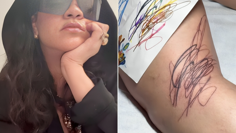 Rihanna Debuts New Tattoo Designed by Her Children