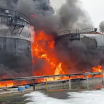 Ukrainian Drone Strike Kills One and Ignites Major Fire at Russian Sea